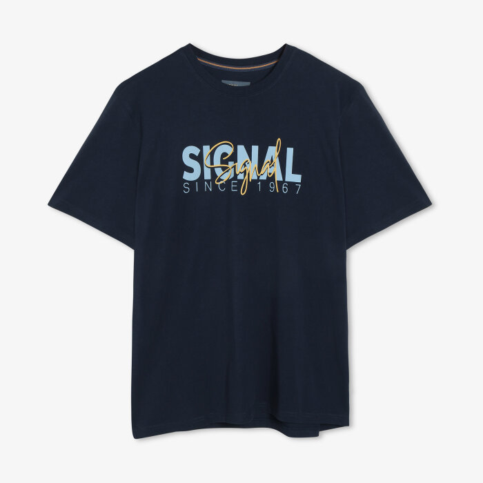 Signal - Signal - Owen print | T-shirt Deep Marine