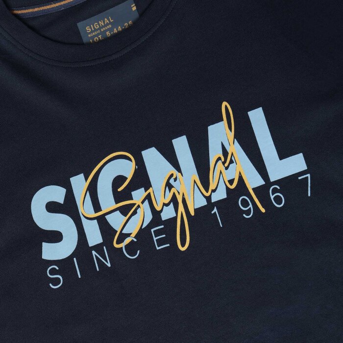 Signal - Signal - Owen print | T-shirt Deep Marine