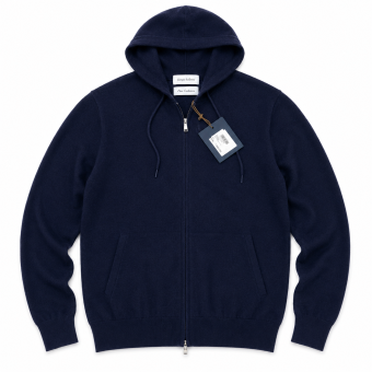 Limited Edition - Limited Edition - Knitted Hood Italian wool | Cardigan Navy