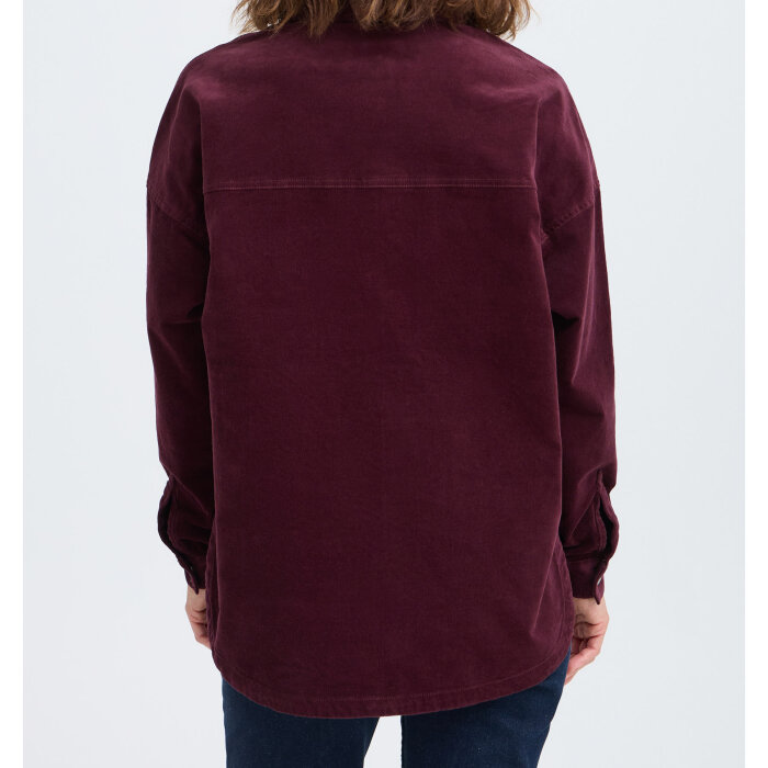 Pulz Jeans ( Dame )  - PULZ - PZSALLY LS | FLØJLS SKJORTE WINETASTI