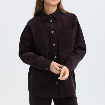 Pulz Jeans ( Dame )  - PULZ - PZSALLY | FLØJLS SKJORTE ESPRESSO