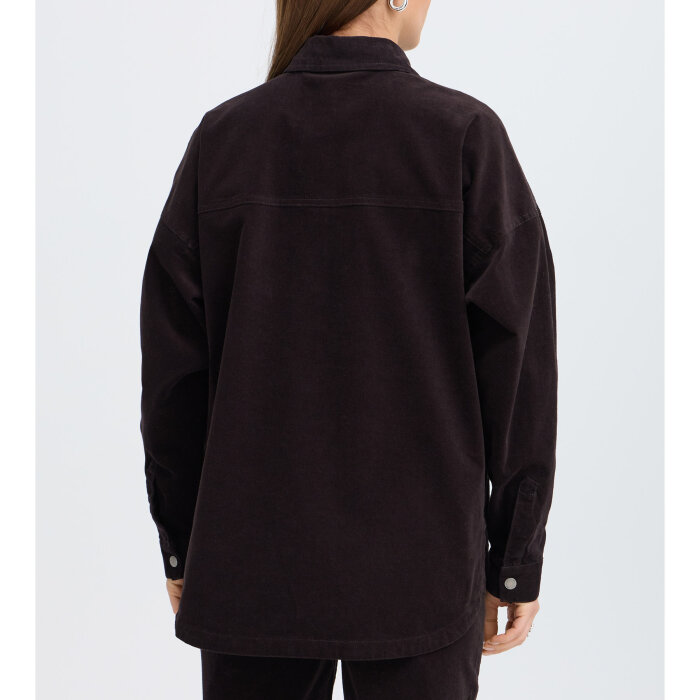 Pulz Jeans ( Dame )  - PULZ - PZSALLY LS | FLØJLS SKJORTE ESPRESSO