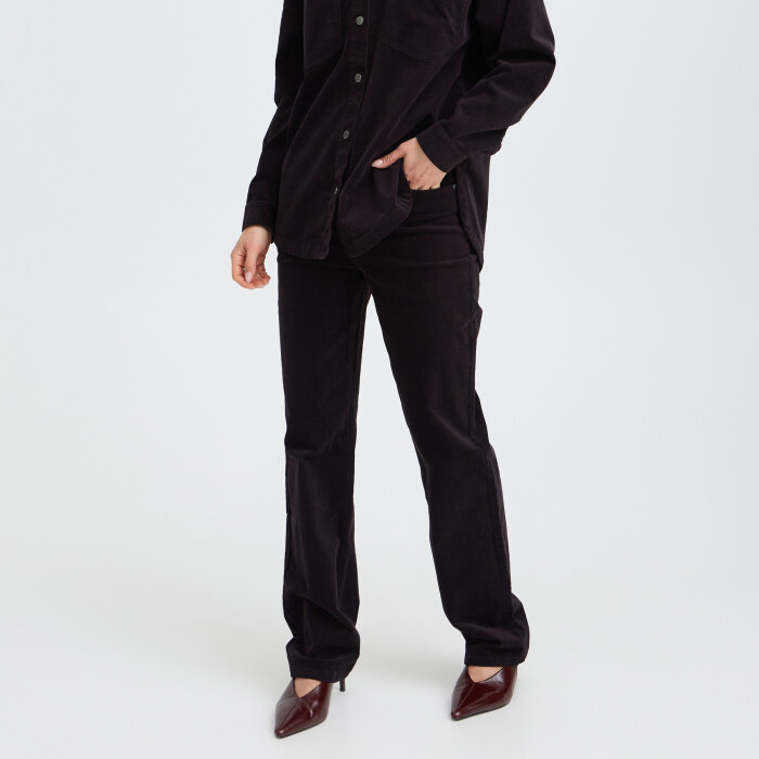 Pulz Jeans ( Dame )  - PULZ - PZSALLY PA | FLØJLS BUKSER ESPRESSO