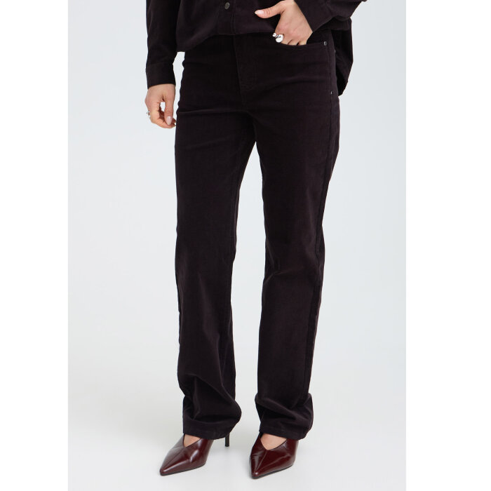 Pulz Jeans ( Dame )  - PULZ - PZSALLY | FLØJLS BUKSER ESPRESSO