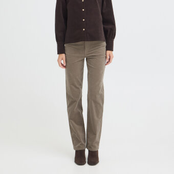 Pulz Jeans ( Dame )  - PULZ - PZSALLY PA | FLØJLS BUKSER WALNUT