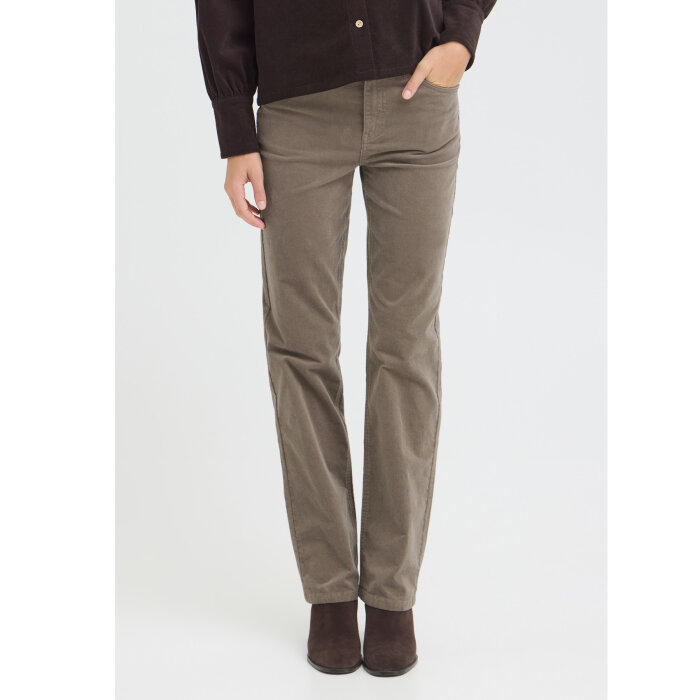 Pulz Jeans ( Dame )  - PULZ - PZSALLY PA | FLØJLS BUKSER WALNUT