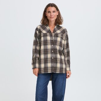 Pulz Jeans ( Dame )  - PULZ - PZKAMMA OVERSIZED | SKJORTE BEIGE ESPR