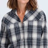 Pulz Jeans ( Dame ) - PULZ - PZKAMMA OVERSIZED | SKJORTE BLUE BEIGE Pulz Jeans ( Dame ) - PULZ - PZKAMMA OVERSIZED | SKJORTE BLUE BEIGE