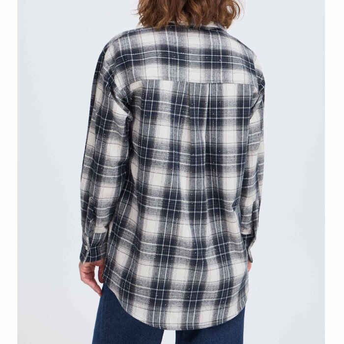 Pulz Jeans ( Dame )  - PULZ - PZKAMMA OVERSIZED | SKJORTE BLUE BEIGE