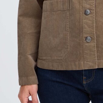 Pulz Jeans ( Dame )  - PULZ - PZSALLY CASUAL JACKET | FLØJLSJAKKE WALNUT
