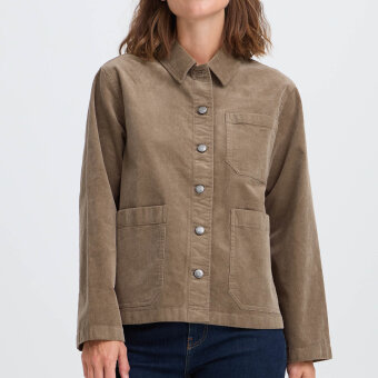 Pulz Jeans ( Dame )  - PULZ - PZSALLY CASUAL JACKET | FLØJLSJAKKE WALNUT