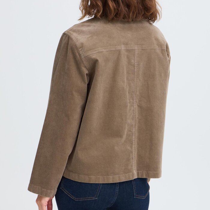 Pulz Jeans ( Dame )  - PULZ - PZSALLY CASUAL JACKET | FLØJLSJAKKE WALNUT