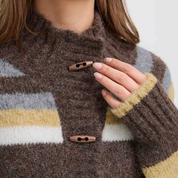 Pulz Jeans ( Dame )  - PULZ - PZGEORGIE | CARDIGAN DARK BROWN