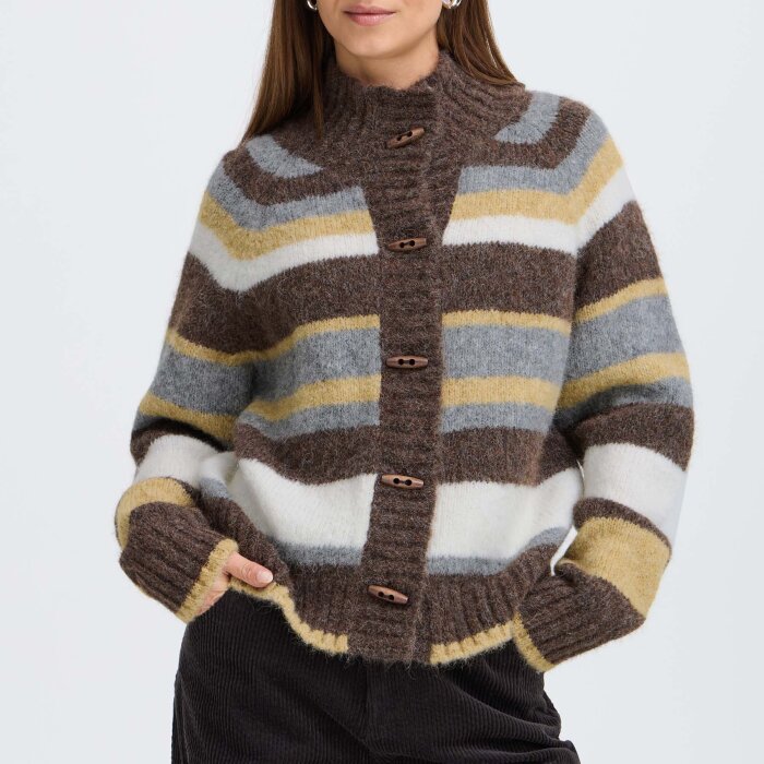 Pulz Jeans ( Dame )  - PULZ - PZGEORGIE | CARDIGAN DARK BROWN