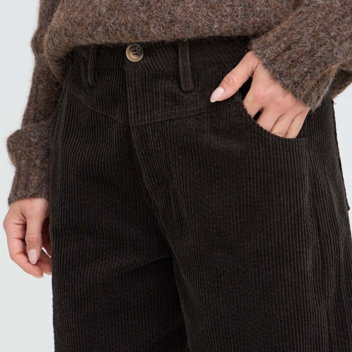 Pulz Jeans ( Dame )  - PULZ - PZESSY | FLØJLSBUKSER ESPRESSO