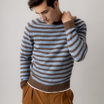 Mos Mosh Gallery - Mos Mosh - Carlos stripe crew | Strik Chocolate Brown
