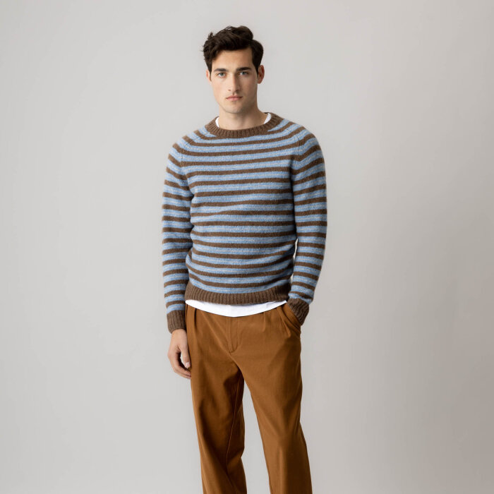 Mos Mosh Gallery - Mos Mosh - Carlos stripe crew | Strik Chocolate Brown