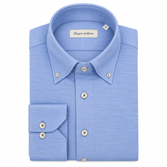 Limited Edition - Giorgio Ballerini - Wool pique shirt | Skjorte Light Blue