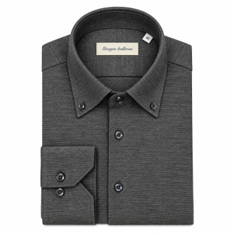 Limited Edition - Giorgio Ballerini - Wool pique shirt | Skjorte Dark Grey