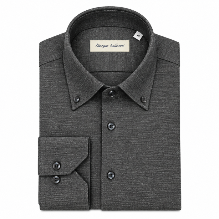 Limited Edition - Giorgio Ballerini - Wool pique shirt | Skjorte Dark Grey
