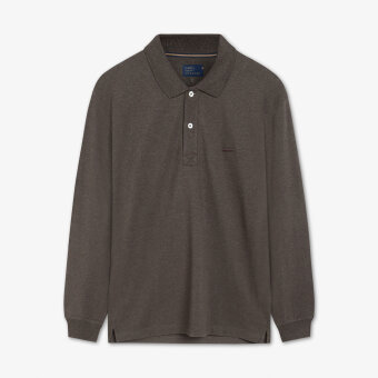 Signal - Signal - Niels polo LS | Polo T-shirt Brown Coffee
