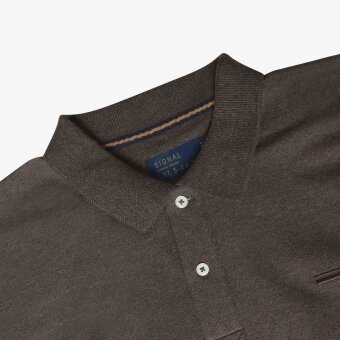 Signal - Signal - Niels polo LS | Polo T-shirt Brown Coffee