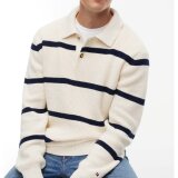 Tommy Hilfiger - Tommy Hilfiger - Waffle structure rugby | Strik Ivory Petal Tommy Hilfiger - Tommy Hilfiger - Waffle structure rugby | Strik Ivory Petal