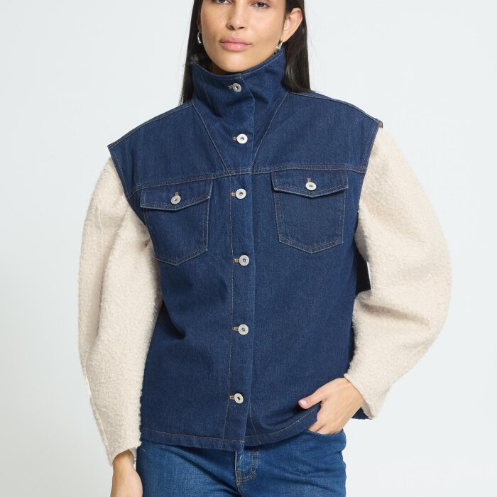 ICHI ( Dame ) - ICHI - IHHIROMA WA4 | VEST DENIM AUTHENTIC BLUE
