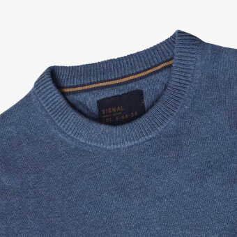 Signal - Signal - Ricco crewneck sweater | Strik True Blue Mel Signal - Signal - Ricco crewneck sweater | Strik True Blue Mel