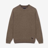Signal - Signal - Ricco crewneck sweater | Strik Brown Otter Mel Signal - Signal - Ricco crewneck sweater | Strik Brown Otter Mel
