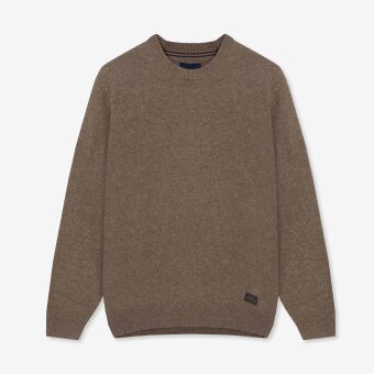 Signal - Signal - Ricco crewneck sweater | Strik Brown Otter Mel Signal - Signal - Ricco crewneck sweater | Strik Brown Otter Mel