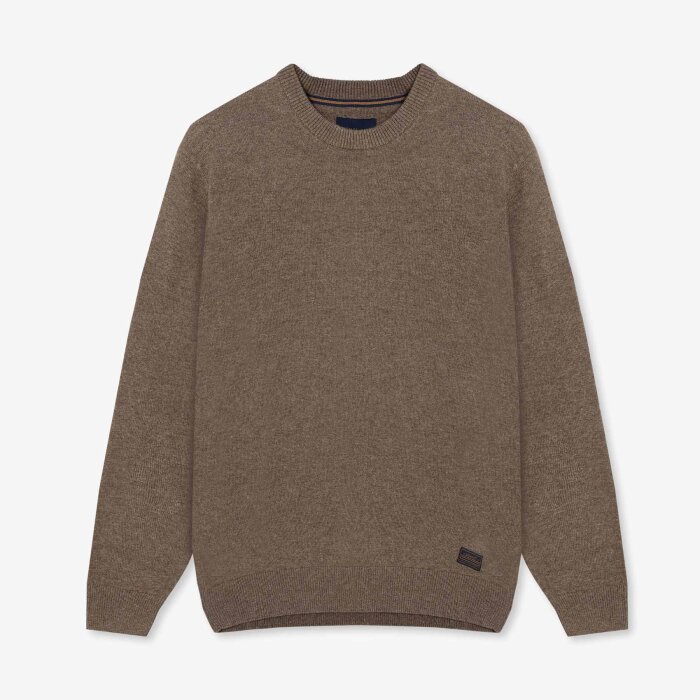 Signal - Signal - Ricco crewneck sweater | Strik Brown Otter Mel