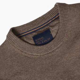 Signal - Signal - Ricco crewneck sweater | Strik Brown Otter Mel Signal - Signal - Ricco crewneck sweater | Strik Brown Otter Mel