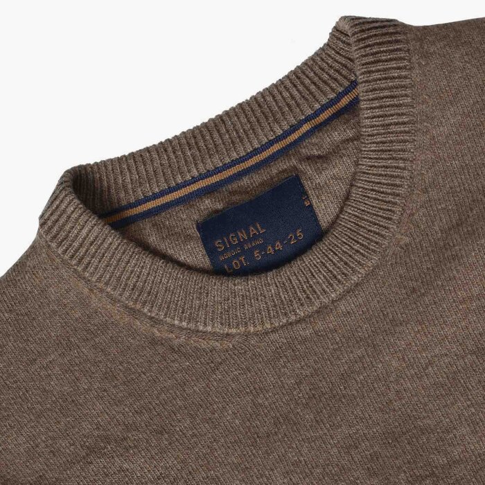 Signal - Signal - Ricco crewneck sweater | Strik Brown Otter Mel