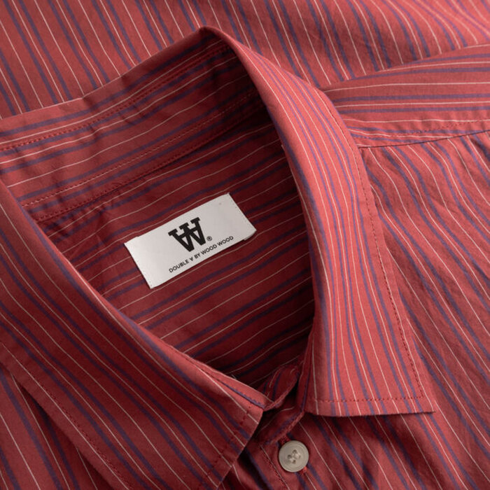 Double A by Wood Wood - Wood Wood - Adrian shirt | Skjorte Rosewood Stripe