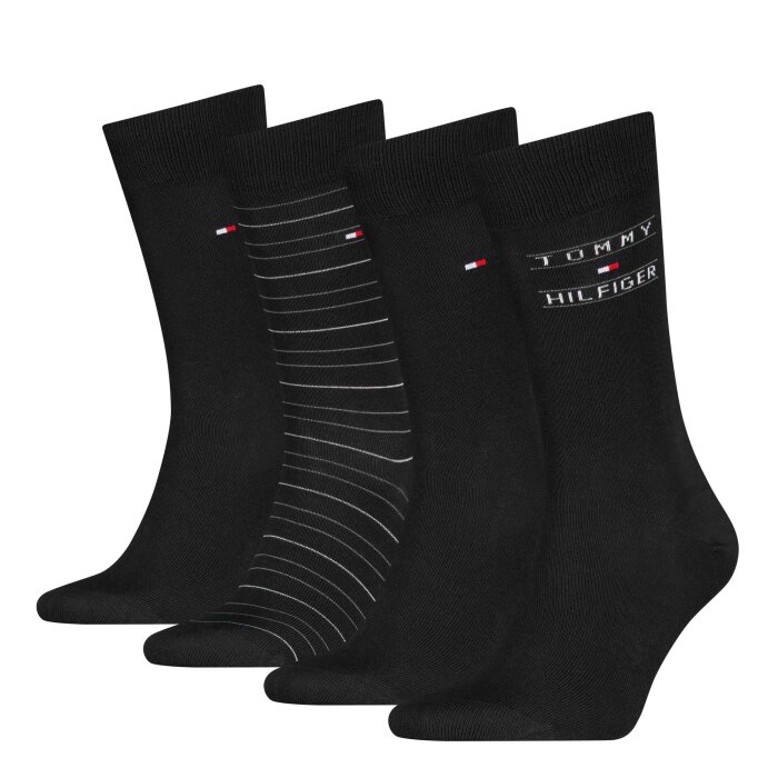 Tommy Hilfiger  - Tommy Hilfiger - TH socks 4 pack | Sokker Black