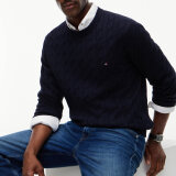 Tommy Hilfiger  - Tommy Hilfiger - Cotton cable sweater | Strik Navy Blue