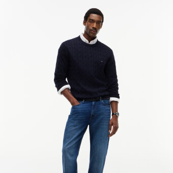 Tommy Hilfiger - Tommy Hilfiger - Cotton cable sweater | Strik Navy Blue Tommy Hilfiger - Tommy Hilfiger - Cotton cable sweater | Strik Navy Blue