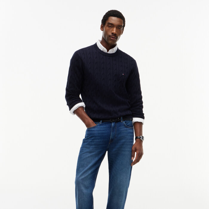 Tommy Hilfiger  - Tommy Hilfiger - Cotton cable sweater | Strik Navy Blue