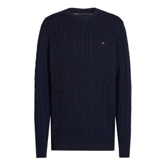 Tommy Hilfiger - Tommy Hilfiger - Cotton cable sweater | Strik Navy Blue Tommy Hilfiger - Tommy Hilfiger - Cotton cable sweater | Strik Navy Blue