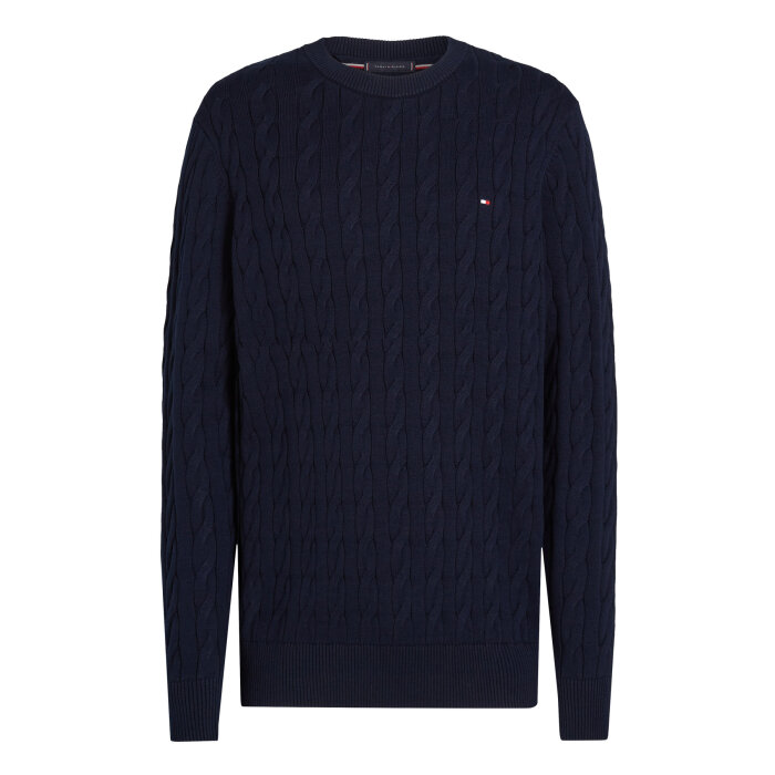 Tommy Hilfiger  - Tommy Hilfiger - Cotton cable sweater | Strik Navy Blue