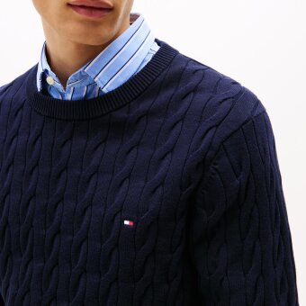 Tommy Hilfiger - Tommy Hilfiger - Cotton cable sweater | Strik Navy Blue Tommy Hilfiger - Tommy Hilfiger - Cotton cable sweater | Strik Navy Blue