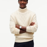Tommy Hilfiger - Tommy Hilfiger - NY wool cable sweater | Rullekrave Strik Ivory Petal Tommy Hilfiger - Tommy Hilfiger - NY wool cable sweater | Rullekrave Strik Ivory Petal