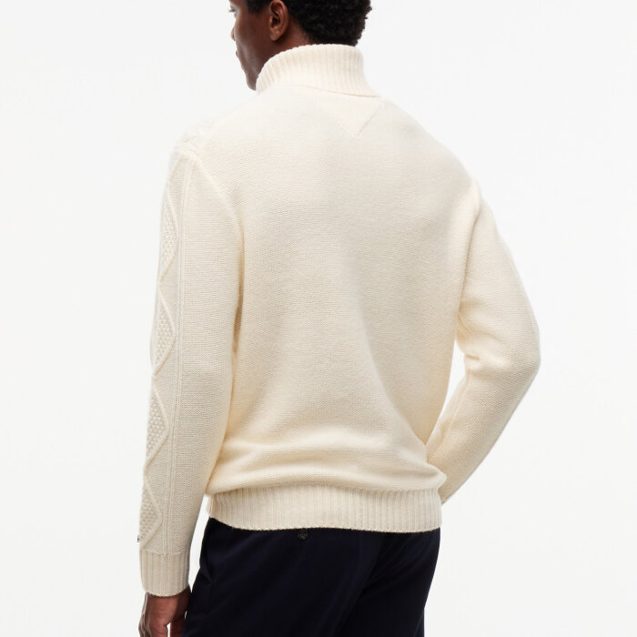 Tommy Hilfiger  - Tommy Hilfiger - NY wool cable sweater | Rullekrave Strik Ivory Petal