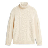 Tommy Hilfiger - Tommy Hilfiger - NY wool cable sweater | Rullekrave Strik Ivory Petal Tommy Hilfiger - Tommy Hilfiger - NY wool cable sweater | Rullekrave Strik Ivory Petal