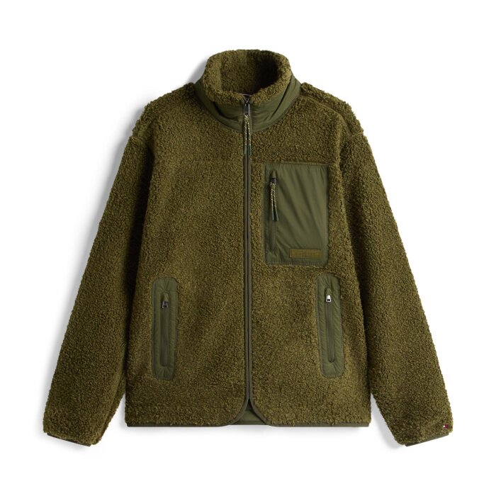 Tommy Hilfiger  - Tommy Hilfiger - Teddy fleece zip through | Fleece Trøje Huntsman Green
