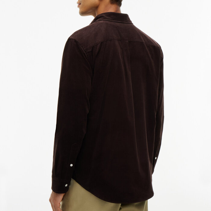 Tommy Hilfiger  - Tommy Hilfiger - Solid corduroy shirt | Fløjls Skjorte Chocolate