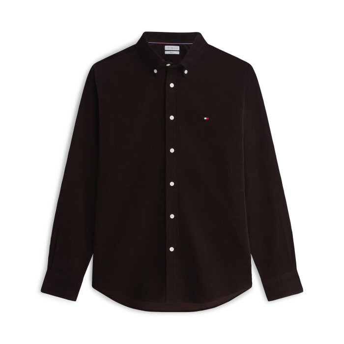 Tommy Hilfiger  - Tommy Hilfiger - Solid corduroy shirt | Fløjls Skjorte Chocolate
