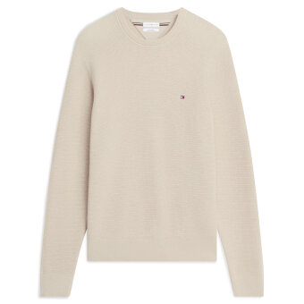 Tommy Hilfiger - Tommy Hilfiger - Cotton cashmere crewneck | Strik Heather Oatmilk Tommy Hilfiger - Tommy Hilfiger - Cotton cashmere crewneck | Strik Heather Oatmilk
