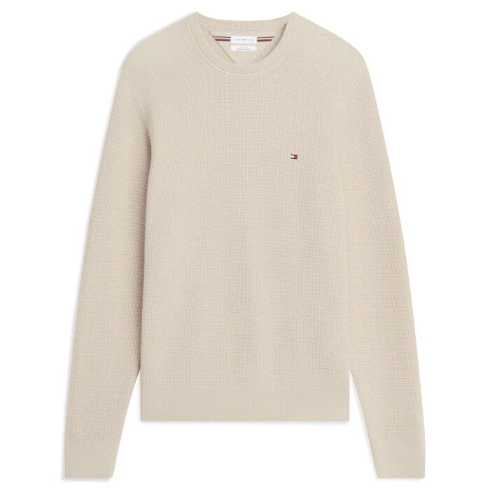Tommy Hilfiger  - Tommy Hilfiger - Cotton cashmere crewneck | Strik Heather Oatmilk